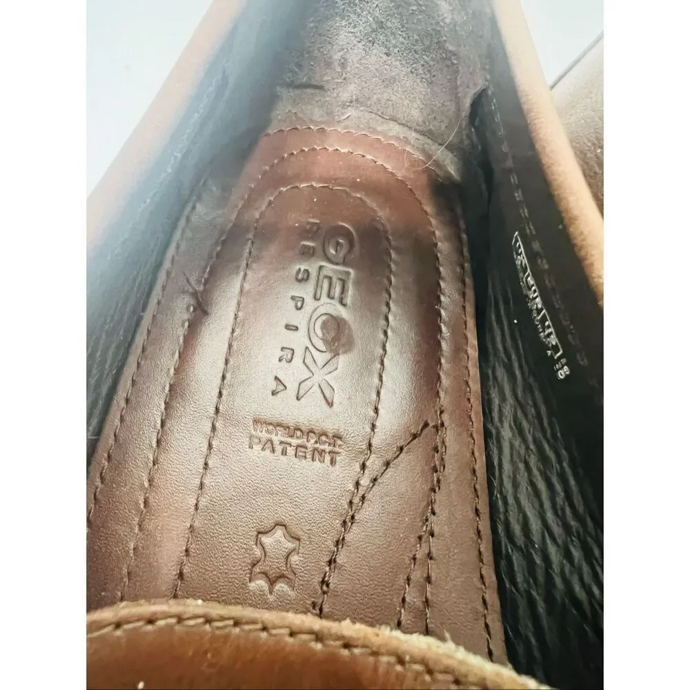 GEOX Respira Brown Leather Men's Slip On Driving Loafers Size 10
